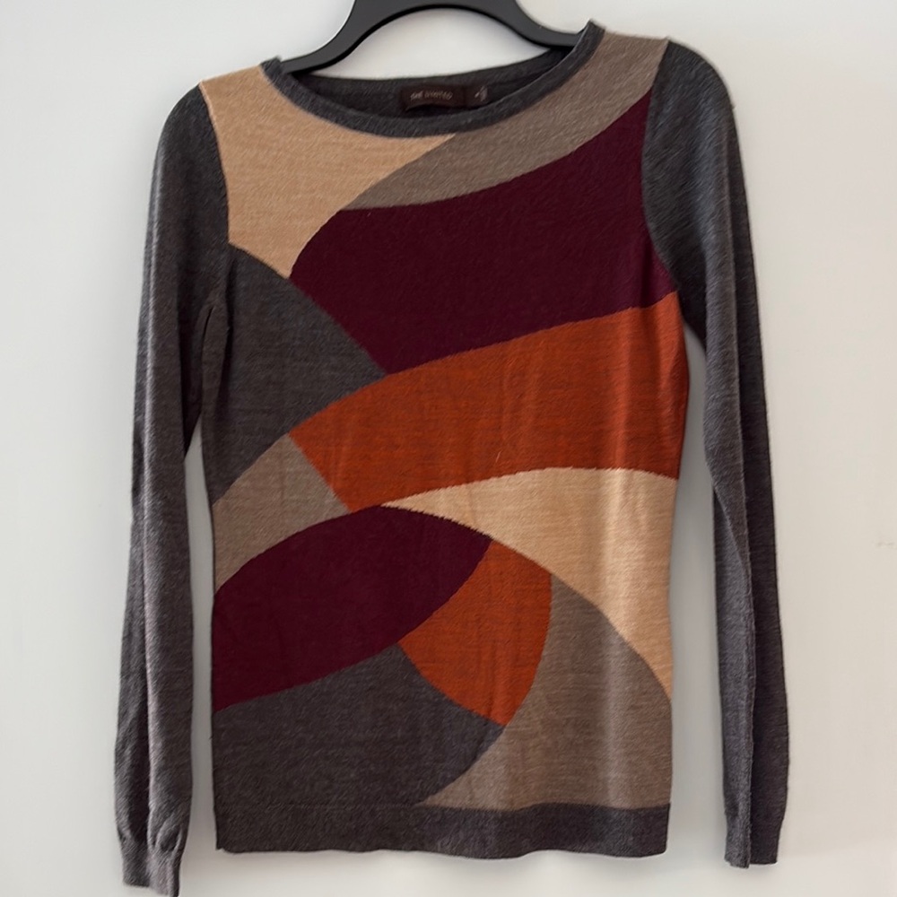 Stylish Geometric Long Sleeve Top